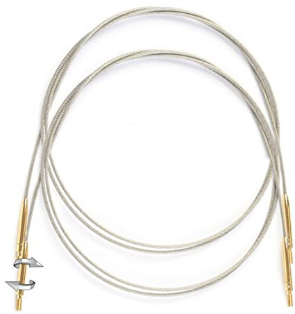 Lantern Moon - 120cm Swivel Cable for Needle - 1 Piece, Silver & Brass
