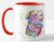 Vixar Labrador Dog Gundog pet Watercolour Rainbow Art Coloured Mug Cup Gift Birthday Work Office Christmas Tea Coffee (Red)