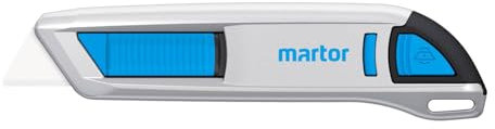 MARTOR Sicherheitsmesser mit Klingeneinzug und Keramikklinge, SECUNORM 500, Profi Cuttermesser, Aluminium, Rechts- & Linkshänder