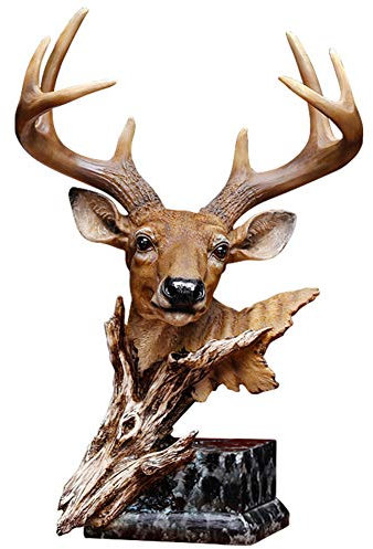 YTOOZ Hirsch-Skulptur-Modell, dekorative Hirsch-Statue, Büste, Harzmodell, nostalgische Kunstsammlung, Heimdekoration, Tischdekoration, Geschenk