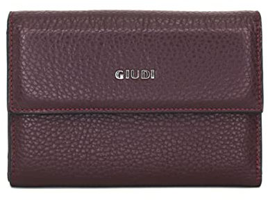 GIUDI ® Geldbörse Damen Leder Mit Reißverschluss Portemonnaie Echtleder Münzfach Bordeaux