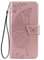 AMWEI Hülle für Xiaomi Mi 12T / 12T Pro 5G, Premium TPU/PU Leder Klappbar Schmetterlingsprägung Schutzhülle Handyhülle mit Standfunktion & Kartensteckplätzen, Roségold