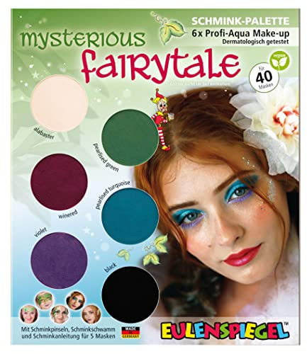 Eulenspiegel 207062 - Schmink-Palette Mysterious Fairytale, Anleitung für 5 Elfen-Masken, Kinderschminke, Faschingsschminke
