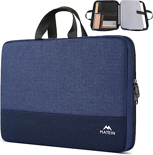 MATEIN Laptop Tasche 15,6 Zoll, Laptop Hülle 15 mit Griff, Schlanke und Leichte Laptoptasche für Reisende, Kompatibel mit Asus Dell Chromebook, Geschenk für Männer und Frauen, Dunkelblau