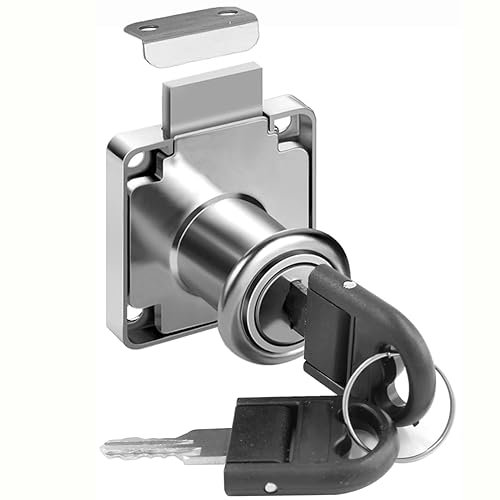 ZiYuya Cerradura de leva con llave diferente, cerradura de seguridad para gabinete, cerradura de buzón, cerradura de cajón, cerradura de buzón, cerradura de puerta para muebles de oficina (plateada)