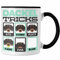 Trendation - Dackel Besitzer Tasse Geschenk Lustiger Spruch Geschenkidee Dackel Tricks Bleib (Schwarz)