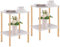 APICIZON 2 Tier Side Table Set of 2, Narrow End Table with Storage Shelf, Bedside Table Nightstand for Small Spaces, Bedroom, Living Room, Entryway, Farmhouse, No-Tool Assembly, White & Oak