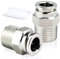 ERGAOBOY 2 pz 8mm Tubo OD x 1/4 BSP Filetto maschio diritto Acciaio inox 304 Raccordi ad innesto pneumatico