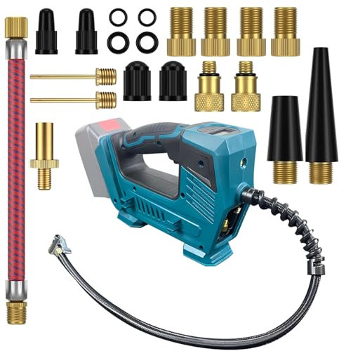 HEBERUCK Compresseur sans fil 20 V - Batterie électrique - Pour voiture - Pompe à air sans fil - Moteur en cuivre plein + 50 cm