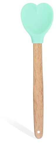 Silikon Herz Form Gebäck Spatel mit Holzgriff Cookie Löffel Backen Zubehör Küchenzubehör Backutensilien Silikon Herz Löffel