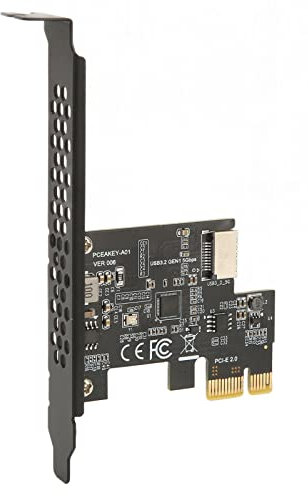 Akozon PCIE oder USB 3.2-Erweiterungskarte, Schwarz, 5 Gbit/s, Hochgeschwindigkeits-20-Pin, Gen1 Por-Karten (PCIE X1 zu USB 3.2)