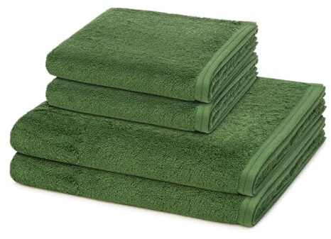 Vossen - 4 teiliges Frottier-Set - Vegan Life (2 X Handtuch 2 X Duschtuch im Set) - 580 g/m2 - Baumwolle - Frottee - saugstark - weich und flauschig - Clover
