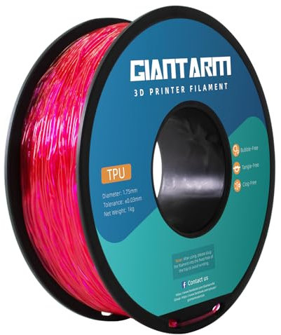 GIANTARM TPU Filament 1,75 mm für 3D-Drucker 1kg, Transparent Rosa