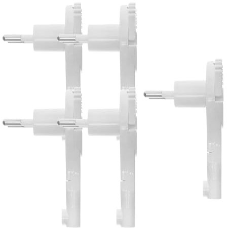 KEL 5 stück ultraflacher winkelstecker ohne erdung, weiß, superflacher 2P 6A stecker zur verlängerung und reparatur - extraflacher winkelstecker IP20, flachstecker, weiß