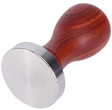 LIFKOME Roter Sandelholz Espresso Tamper Edelstahl Flachboden Handheld Kaffeedrucker Kaffeepulverpress Für Präzises Tampern Und Gleichmäßige Extraktion Für Espressomaschinen