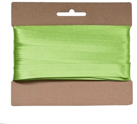 20m Schrägband Satin 20mm gefalzt Kantenband Einfassband 29 Farben wählbar, Farbe:apfelgrün