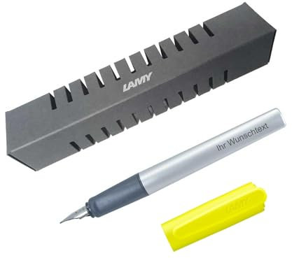 Lamy Füllfederhalter nexx Modell 0D6, Farbe neongelb, Feder A, inkl. Laser-Gravur