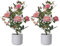 BTGGG 2 Pack Artificial Roses in Pot 50CM Pink Artificial Flowers Silk Roses Lifelike Fake Faux Flowers with Pot for Spring Decoration Bouquets Table Centerpieces Dinning Room Kitchen Wedding Party