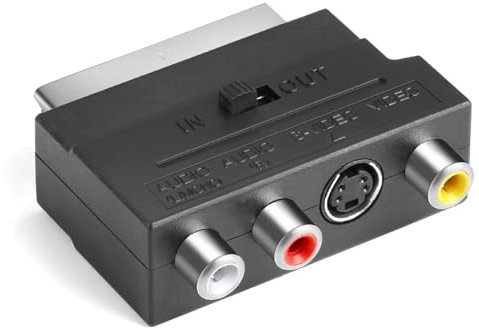 BIVOFU Scart 3X Jacks In Out Switcher + S-Video S-Vhs - Video e Audio di Alta Qualità, Convertitore Commutabile Maschio-Femmina