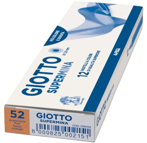 GIOTTO Supermina 12 pz. Pastelli Colore Arancio Fluo N. 52