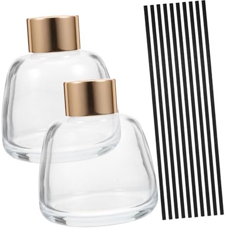 RORPOIR 1juego Botellas De Perfume Difusor De Vidrio Reutilizables con Varitas De Frascos para Aromaterapia Diseño Elegante y Práctico para Aceites Esenciales y Difusores De