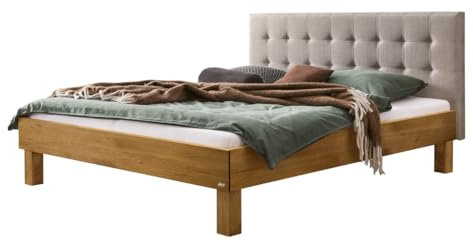 Hasena Massivholzbett Ricardo Wildeiche Kopfteil Grey 140x200