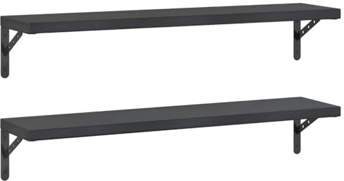 vidaXL Wandregale 2 STK. 100x23,5 cm Schwarz Edelstahl