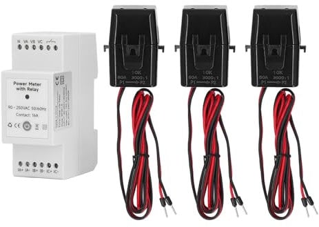 WiFi Smart Energy Meter 3-Phasen-Stromüberwachungsmessgerät mit 3 80A Stromwandler Stromspannung Stromstärke Energiemessgerät