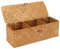 32.5x12x11cm Natürliches Aufbewahrungskorb, Seegras Korb Aufbewahrung, Natürliche Geflochtene Rechteckig Korb, Rattan Korb mit Deckel 3 Fächern, Körbchen Aufbewahrung für Schlafzimmer Badezimmer