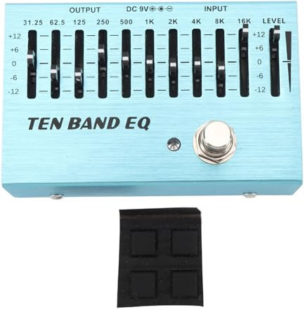 EQ Pedal 10 Band Equalizer Single Block Gitarre Bass Effektpedal mit True Bypass Aluminium Körper Band Controller DC9V