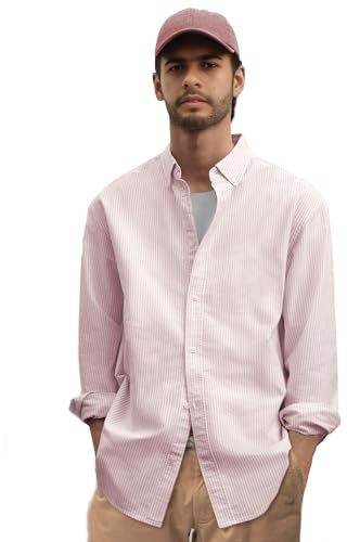 Vasego Regular Fit Long Sleeve Button Down Collar Oxford Shirt for Men