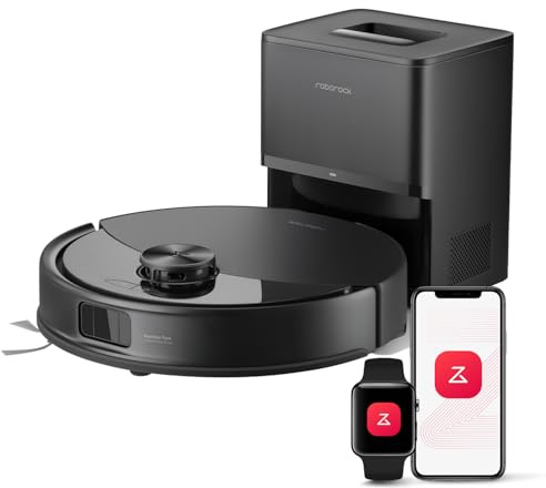 roborock Q10 S5+ Robot Vacuum and Mop, 10,000Pa Suction, Upgraded from Q8 max+, 70 Days Self-Emptying, Obstacle Avoidance, Sonic Mopping, Dual Anti-Tangle Design, Auto Mop Lifting, Black