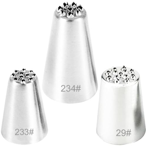Muteitt 3 Stück Gras-spritztüllen Für Kuchendekoration, Russische Spritztüllen, Edelstahl, Gebäckwerkzeuge, Kuchendekorationsspitzen, Spritztüllen, DIY-backwerkzeuge
