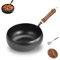 Japanische Eisenpfanne 28cm, Schmiedeeisen Pfanne ohne Beschichtung, mit Holzdeckel, für Induktion Gas Elektroherd geeignet, langlebige Bratpfanne (26cm)