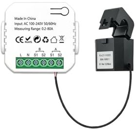 AIRUIXI Stromzähler Intelligenter Energiezähler Solar-PV-System Stromproduktion Verbrauch Bidirektionaler Überwachungszähler APP-Steuerung CT(1CT)