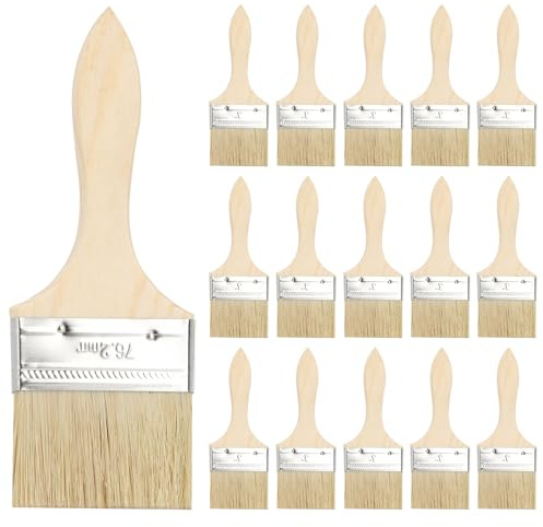 SEUICYNE 16er Pack Pinsel Lasur Holz, 75mm Breite Lackpinsel, Flache Malerpinsel Set, Maler Pinselset, Lackierpinsel, Holzlasur Flachpinsel für DIY, Farben, Gartenarbeiten, Streichen Werkstatt