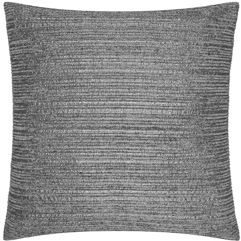 Paoletti Jupiter Cushion Cover – Pearlescent Jacquard Chenille Linear Textured Decorative Case (Graphite - 50x50cm)