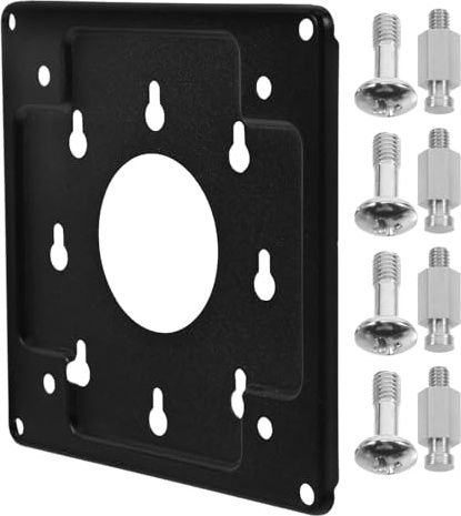 SEWACC Soporte Negro y Acero Laminado en Frío Instalación Fácil de Montaje Diseño Moderno Ahorro de Espacio para Mini Ordenador en Pared