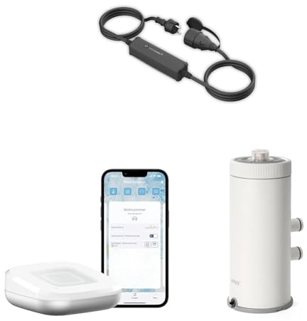 Homematic IP Smart Home Set Pool Pumpen mit Access Point 2 + Schalt-Mess-Kabel – außen + Intex Filterkartusche C1000, Filterleistung 3.785 l/h, Pools bis 21.100 l, per App, Alexa & Google Assistant
