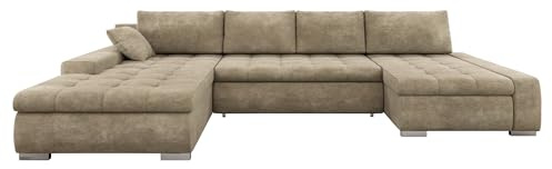 Mirjan24 Ecksofa Caro, Elegante U-Form Couch, Eckcouch mit Bettkasten und Schlaffunktion, Polsterecke, Couchgarnitur, Bettsofa für Wohnzimmer Wohnlandschaft (Lumo 30)