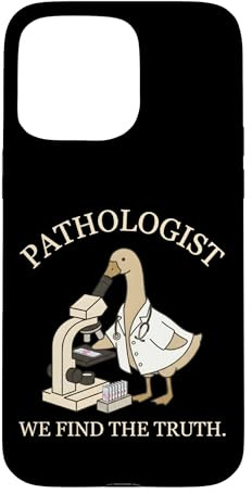 Pathology Goose Scientist Detective Looking Into Microscope Case for iPhone 15 Pro Max
