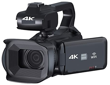 Video Camera, Full 4K 60FPS Vintage Camcorder For Live Streaming Vlog 18X 64MP Video Camera AF Digital Recorder Rotate Screen(With 32G SD Card,Only Camcorder)