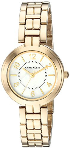 ANNE KLEIN Damenuhr weiß-Gold mit Metallarmband