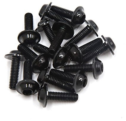 sourcing map 16 Stück Motorrad Verkleidung Schrauben Kit schwarzes Metall M6 x 20 mm Sechskant-Verkleidungsschrauben für Motorrad
