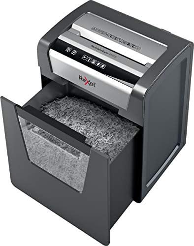 Rexel Aktenvernichter Momentum M510, Mikroschnitt, 11-10 Blatt A4 (70-80 g/m²) Kapazität, Sicherheitsstufe P5, 23L Abfallbehälter, Schredder, schwarz, 2104575EU