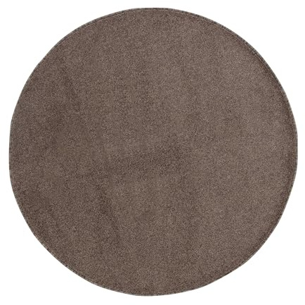 Carpetsale24 Teppich Rund 160 cm Braun, Kurzflor, Einfarbig, Modern, Pflegeleicht, rutschfest, Weicher Bodenteppich für Wohnzimmer, Schlafzimmer, Essbereich