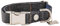 HUGO & HUDSON Tweed-Hundehalsband, verstellbare, Grau Kariertes Fischgrätenmuster, L
