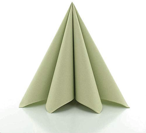 Sovie Home Uni Airlaid-Servietten 40x40 cm/hochwertige Einweg-Servietten/extrem saugstark und stoffähnlich/ideal für Hochzeit & Partys / 12 Stück (Oliv)