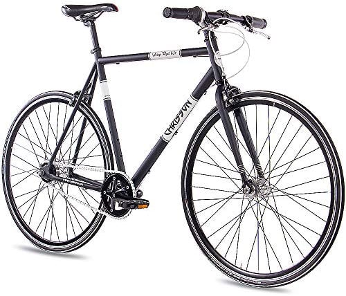 CHRISSON 28 Zoll Retro Rennrad Vintage Bike - Vintage Road N7 schwarz 59 cm mit 7 Gang Nexus Nabenschaltung, Urban Old School Fahrrad für Damen und Herren