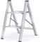 KINGRACK Scaletta pieghevole in alluminio a 2 gradini, sgabello portatile sottile, scaletta di sicurezza per uso domestico con multifunzione (Argento, 2 Passi)